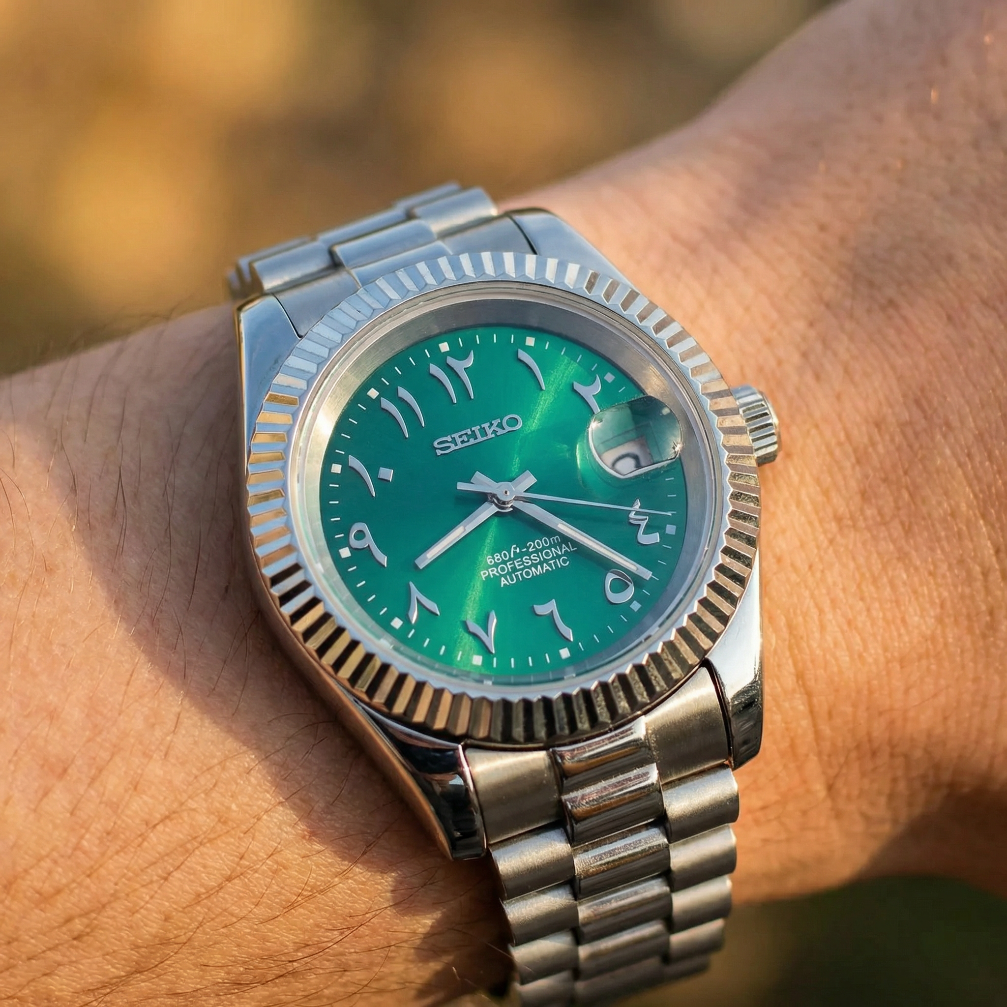 Mod Datejust Quadrante Arabo Verde
