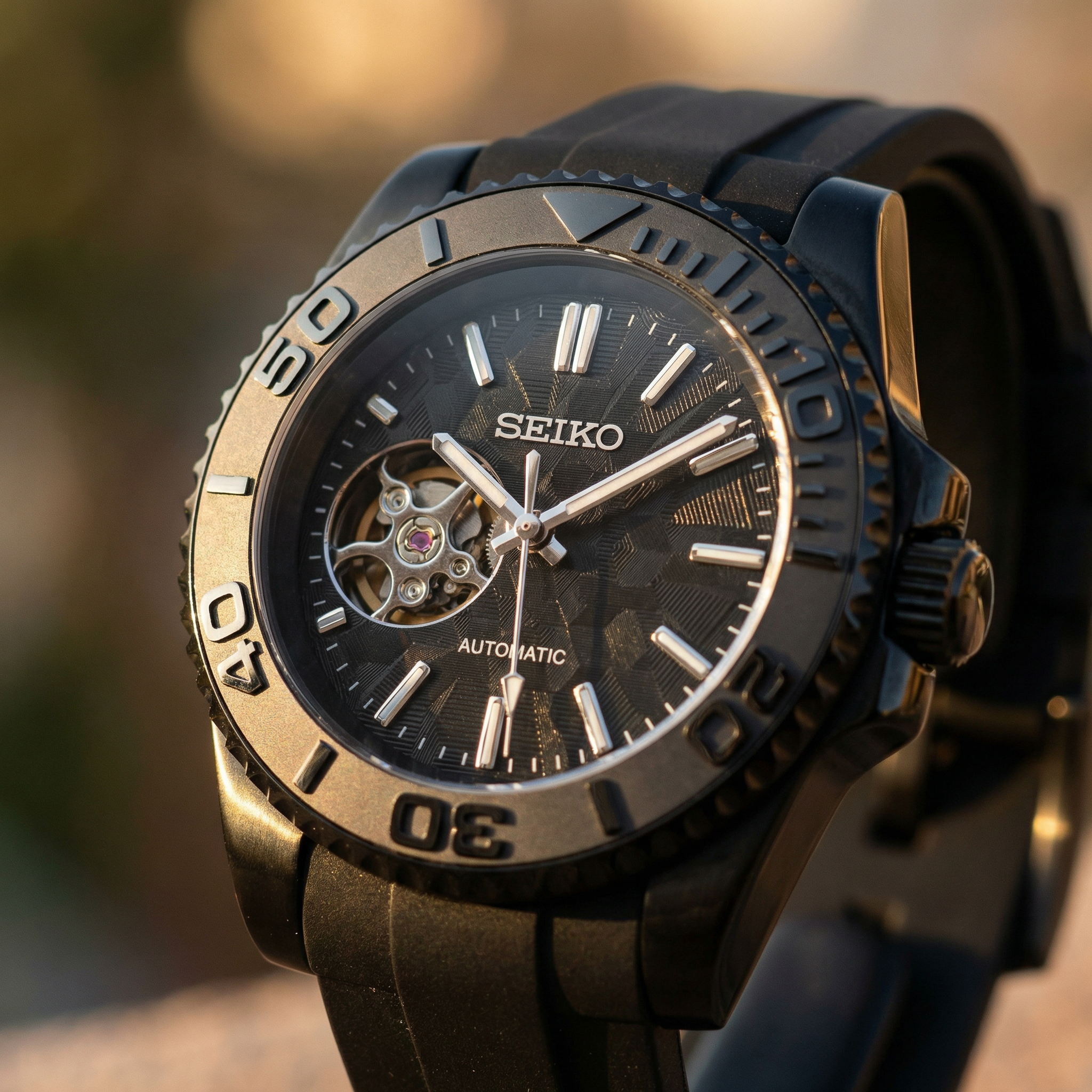 Mod Submariner Open Heart Nero