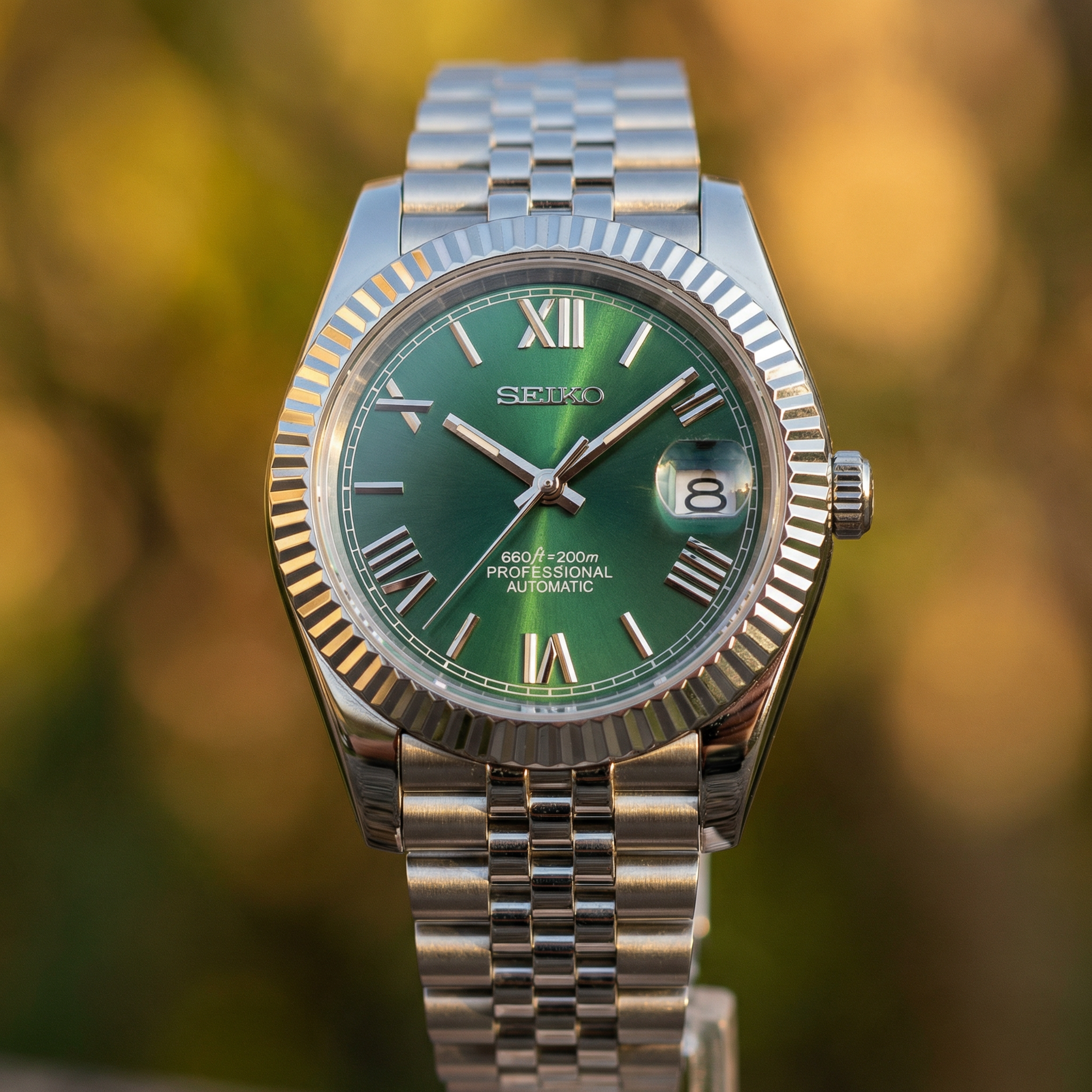 Mod Datejust Green Roman
