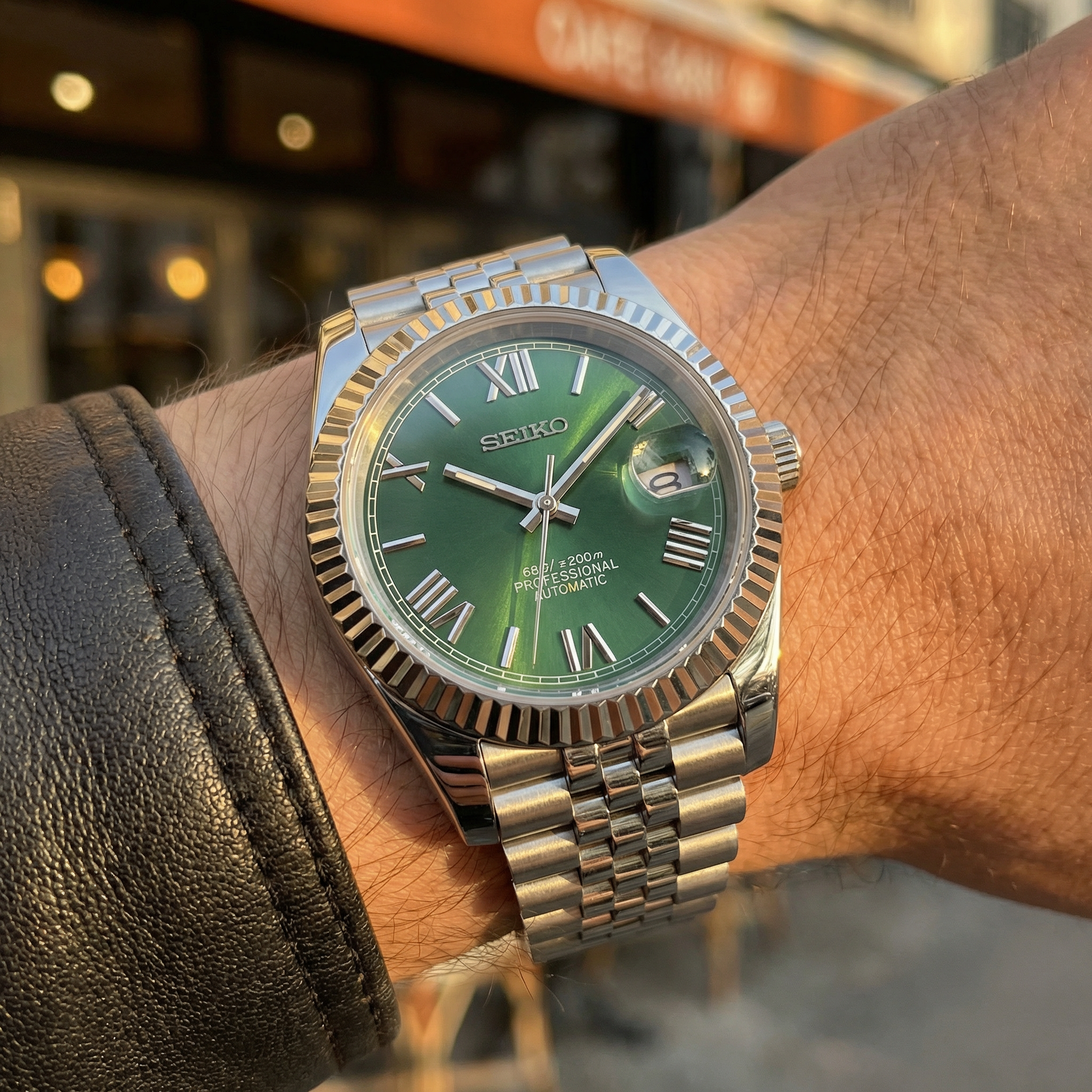 Mod Datejust Green Roman