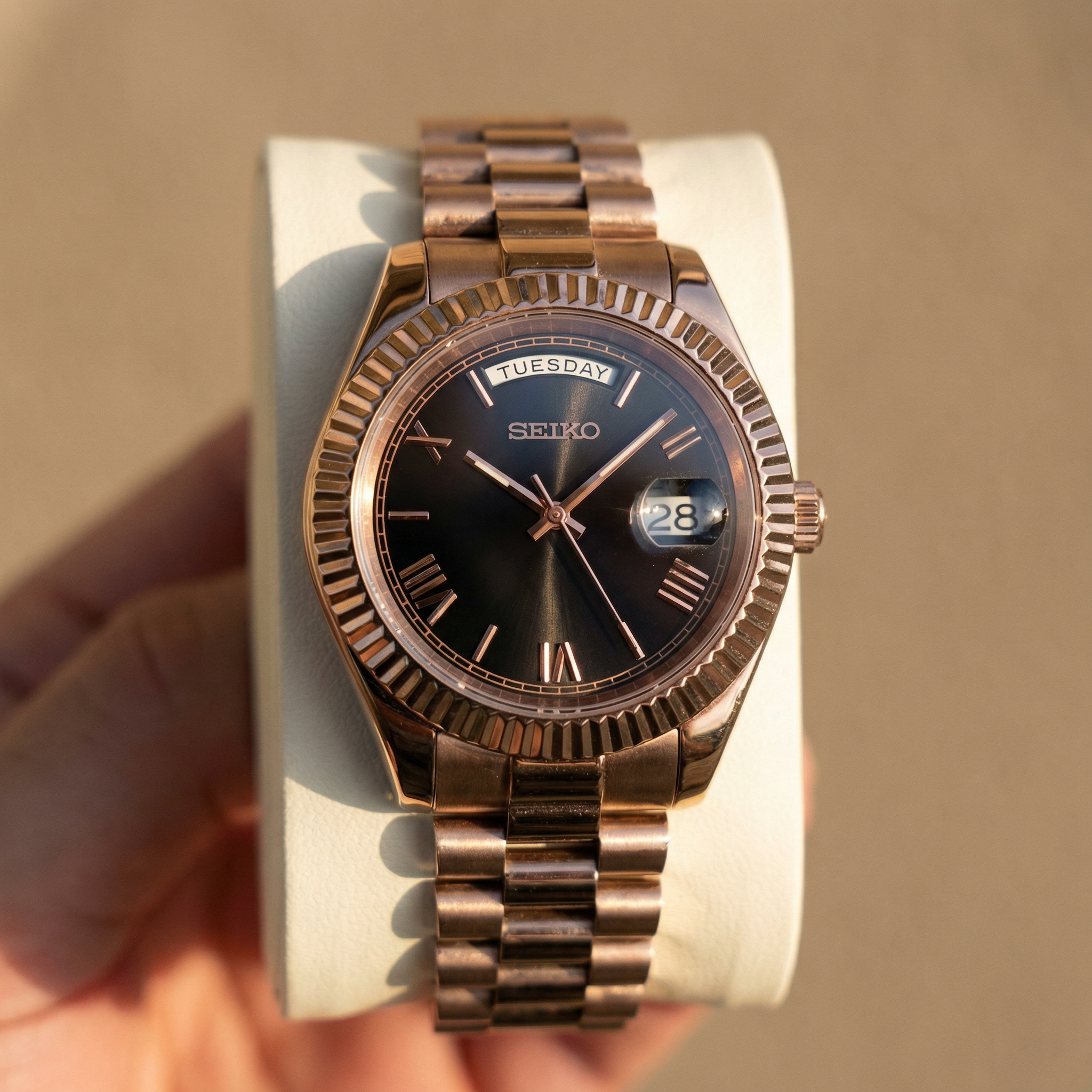 Mod Day-Date Rose Gold Black Dial