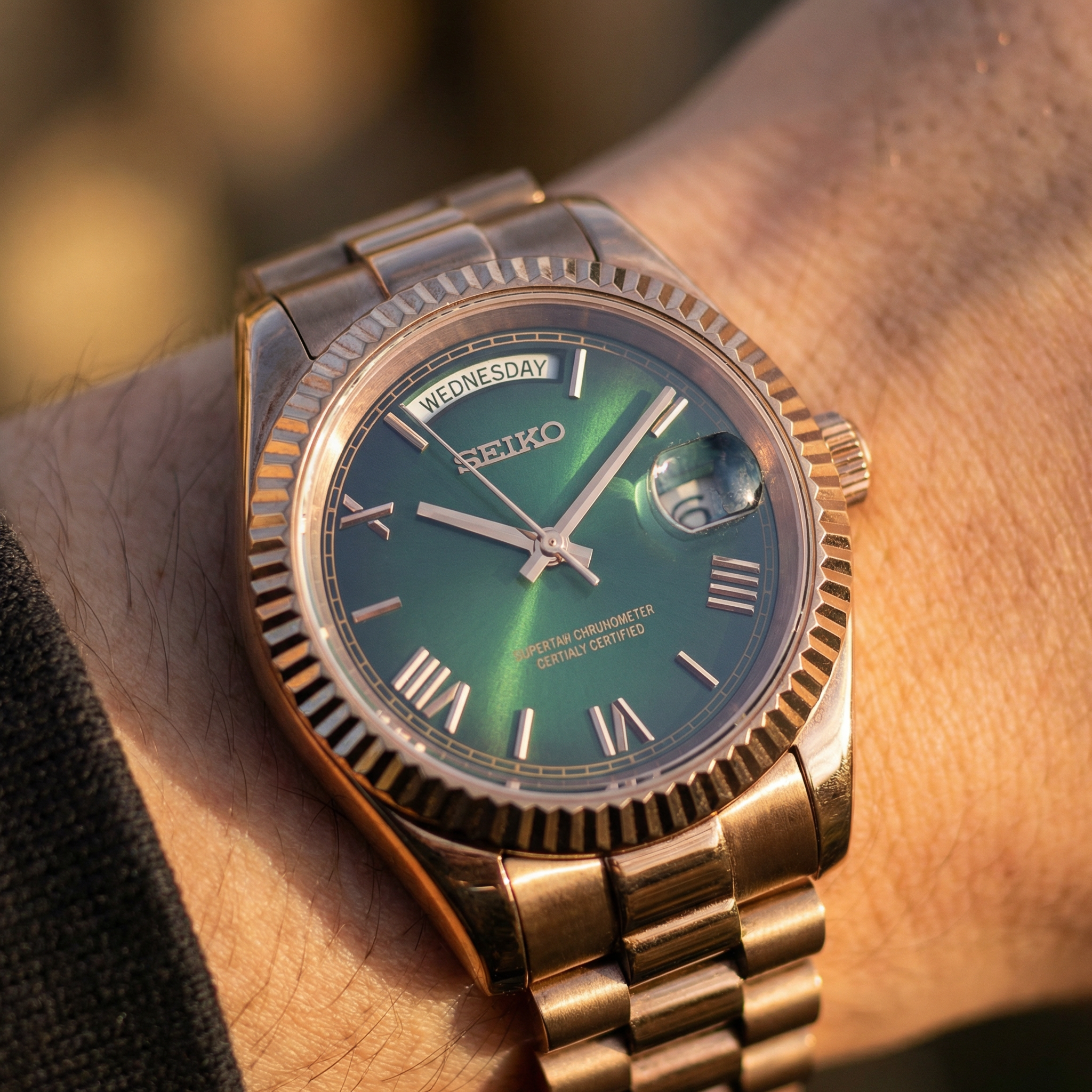 Mod Day-Date Rose Gold Emerald Green Dial
